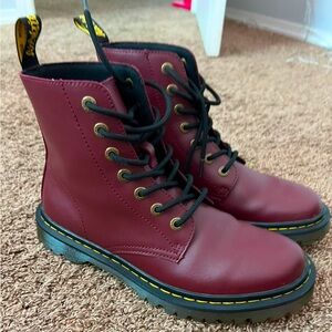 Women’s Cherry Red Smooth Dr Marten’s Size 9